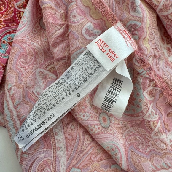 ZARA pajamas lounge set sleepwear paisley print Mediterranean size small - Picture 4 of 8